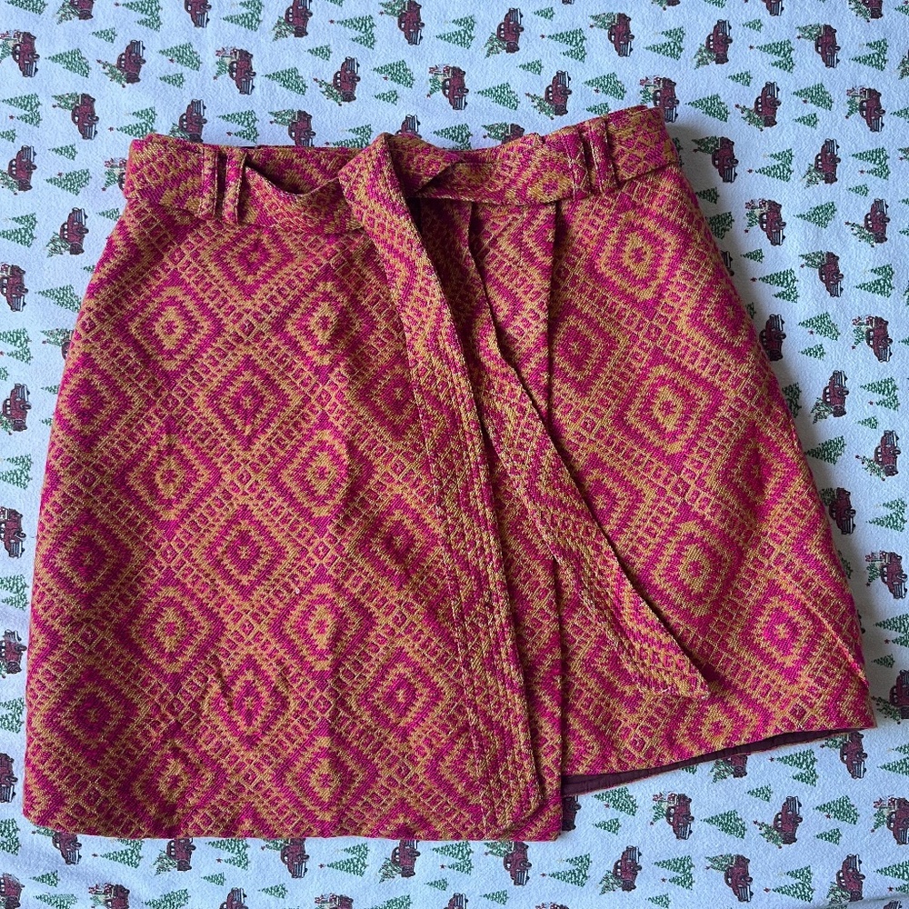 Anthropologie Abstract Wrap Mini Skirt